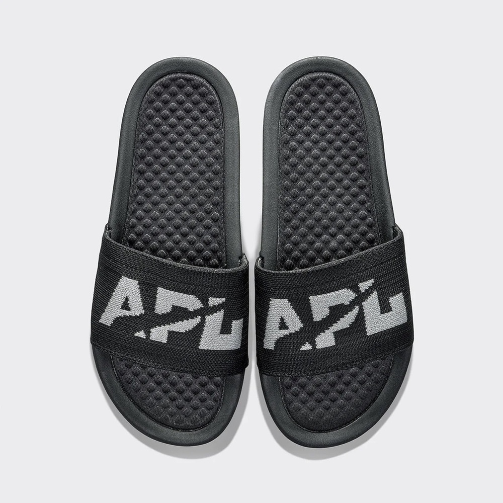 APL | Big Logo TechLoom Slide | Black / Reflective Silver
